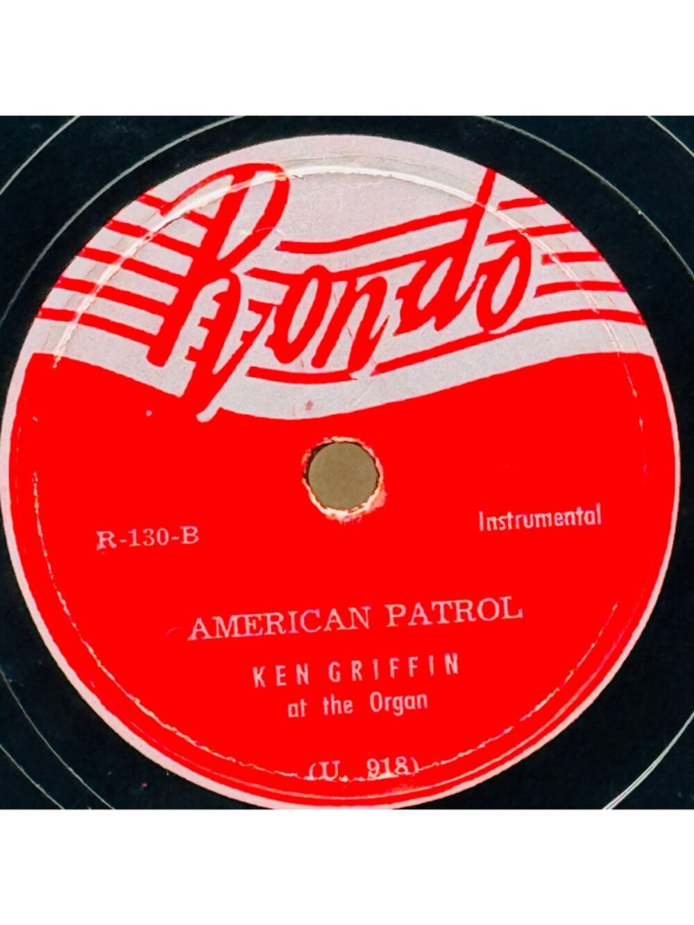 Ken Griffin Doodle-Ee-Do 10 Inch Shellac Record 78 RPM Rondo R-130 VG - Picture 3 of 6
